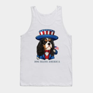 Cavalier King Charles Spaniel Dog Bless America Tank Top